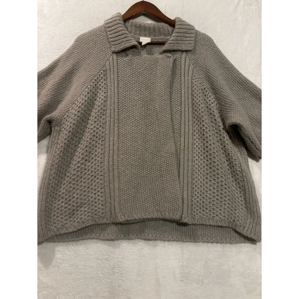 Chicos Womens Chunky Cardigan Sweater XL Gray‎ Wool Mohair Blend Size 3